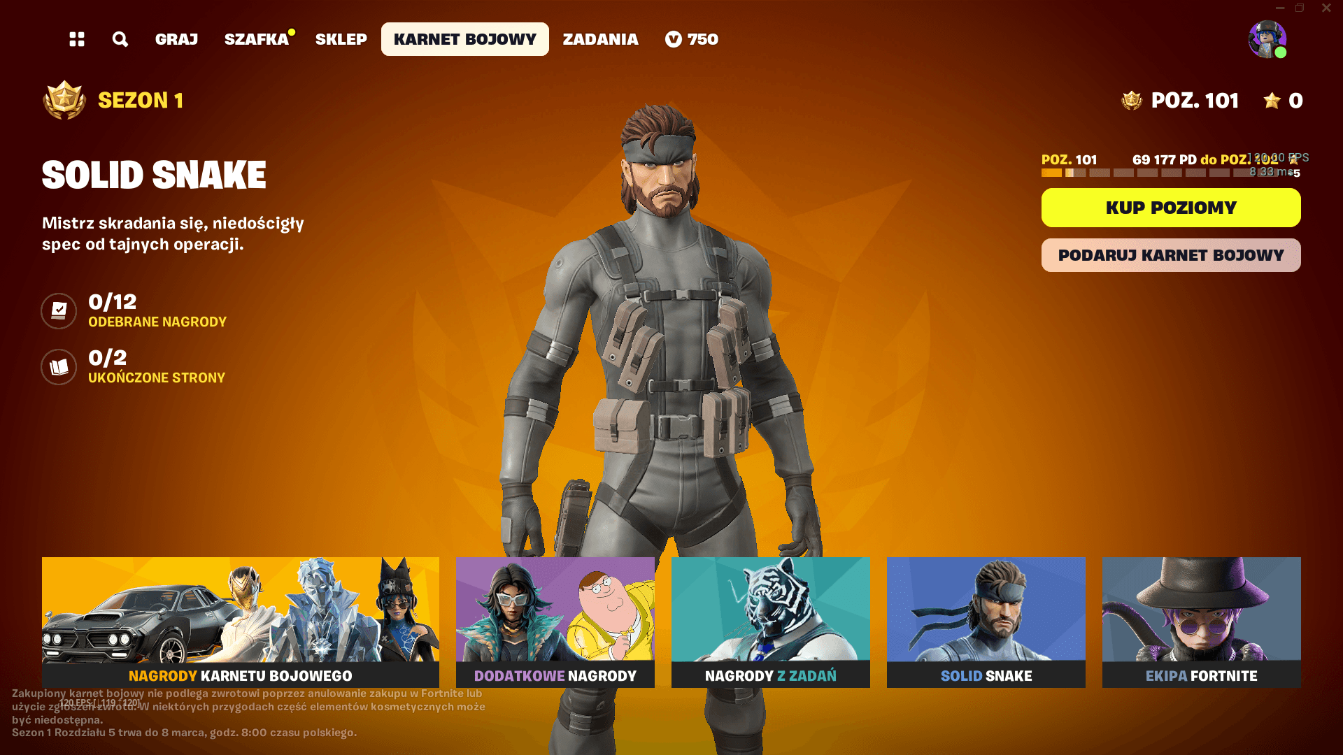 Solid Snake w Fortnite